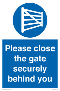 Please close the gate securely behind you